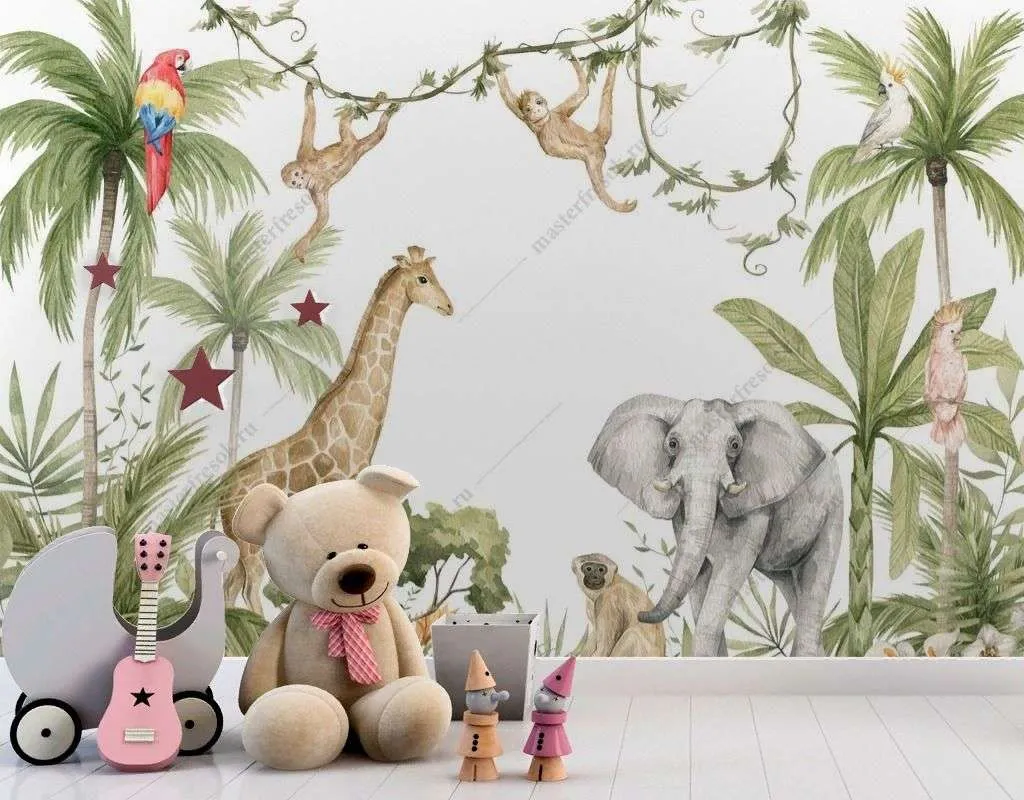 Фотообои в интерьере тропические животные  14-594 фото