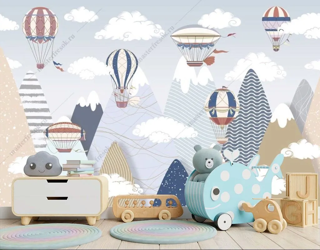 Фотообои Белые облака в горах  12-1448