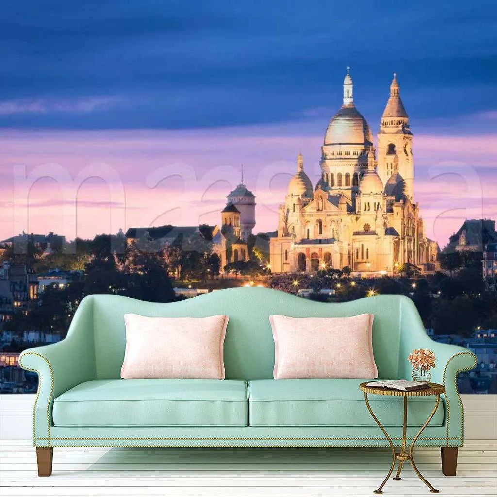 Фотообои Ночной Париж Базилика Сакре-Кёр  9-720