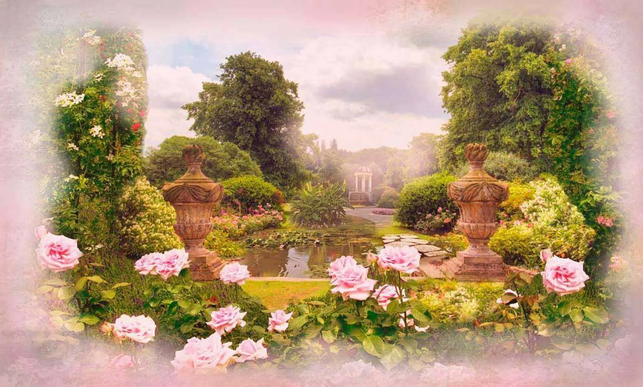 Фотообои в интерьере пруд в парке  5-075 фото