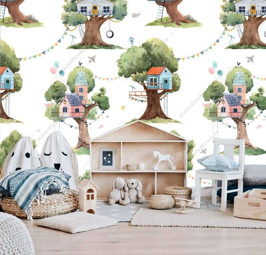 Фотообои Бесшовные обои на стену:  Деревья в лесу. Артикул: 12-745  