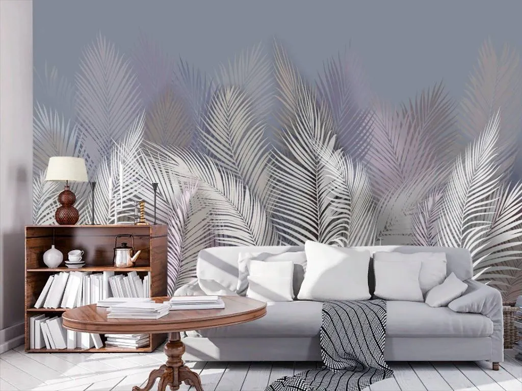 Фотообои в интерьере пальмовые ветви  13-220 фото