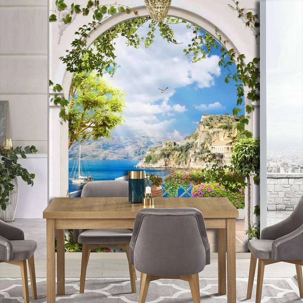Фотообои в интерьере греческий пейзаж  17-0022 фото