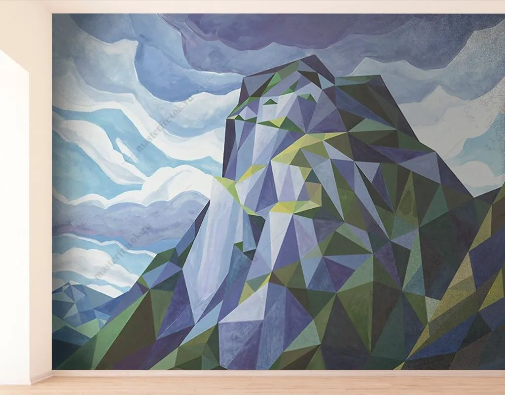 Фотообои в интерьере горы 3д  14-418 фото
