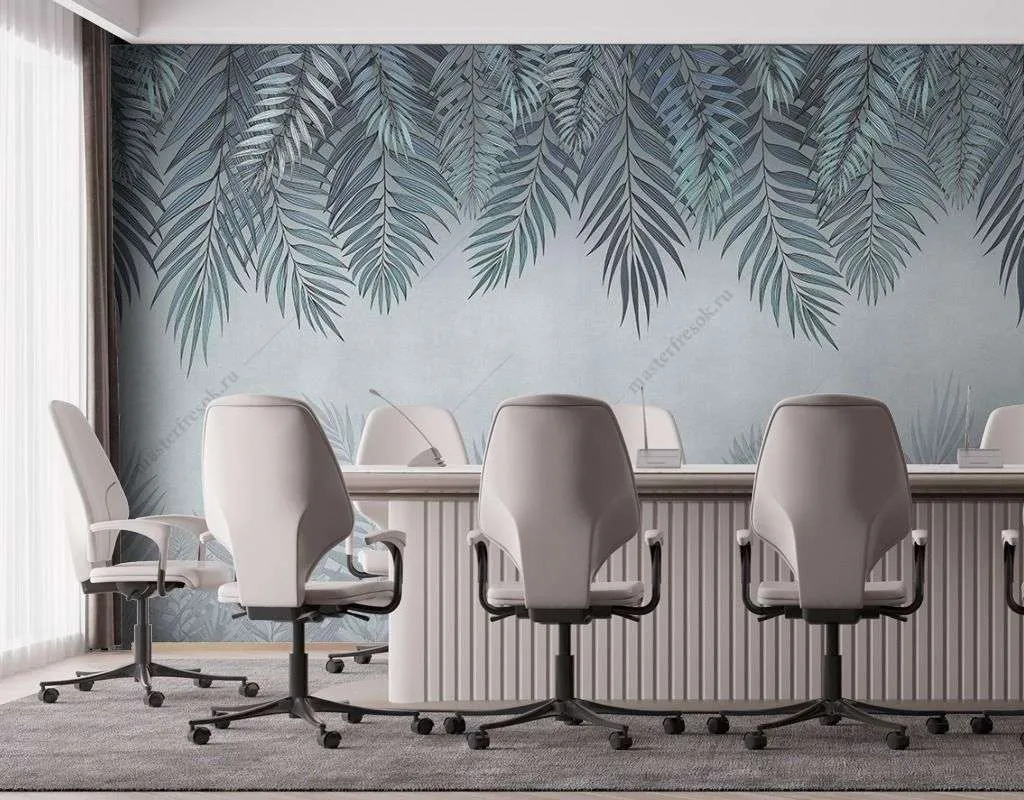 Фотообои в интерьере пепельные перья  9-1642 фото