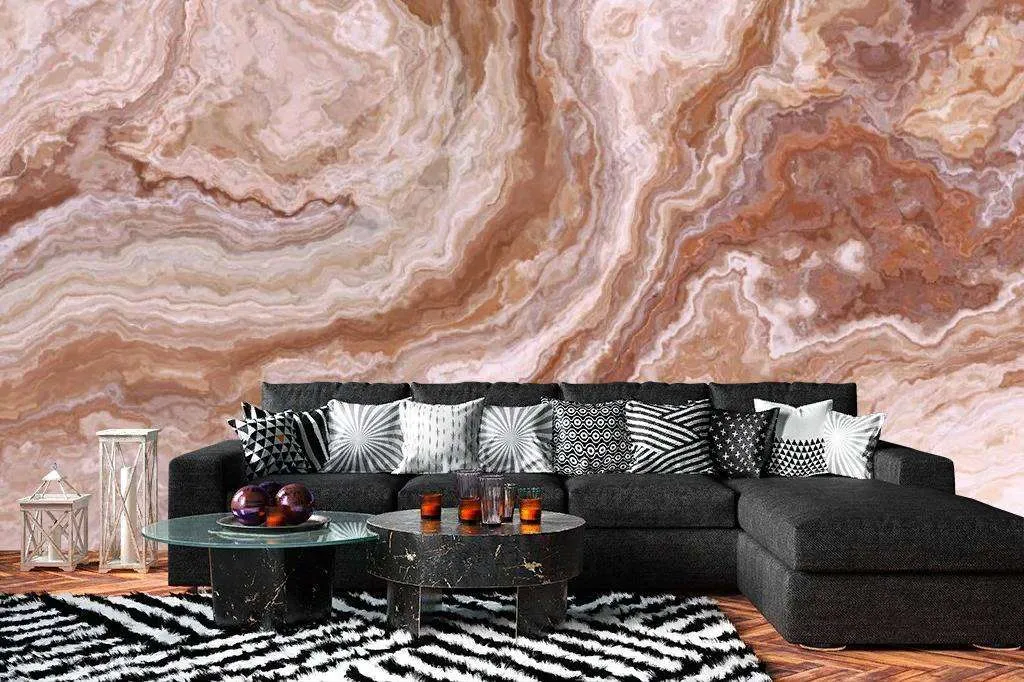 Фотообои в интерьере мраморный оникс  9-1084 фото