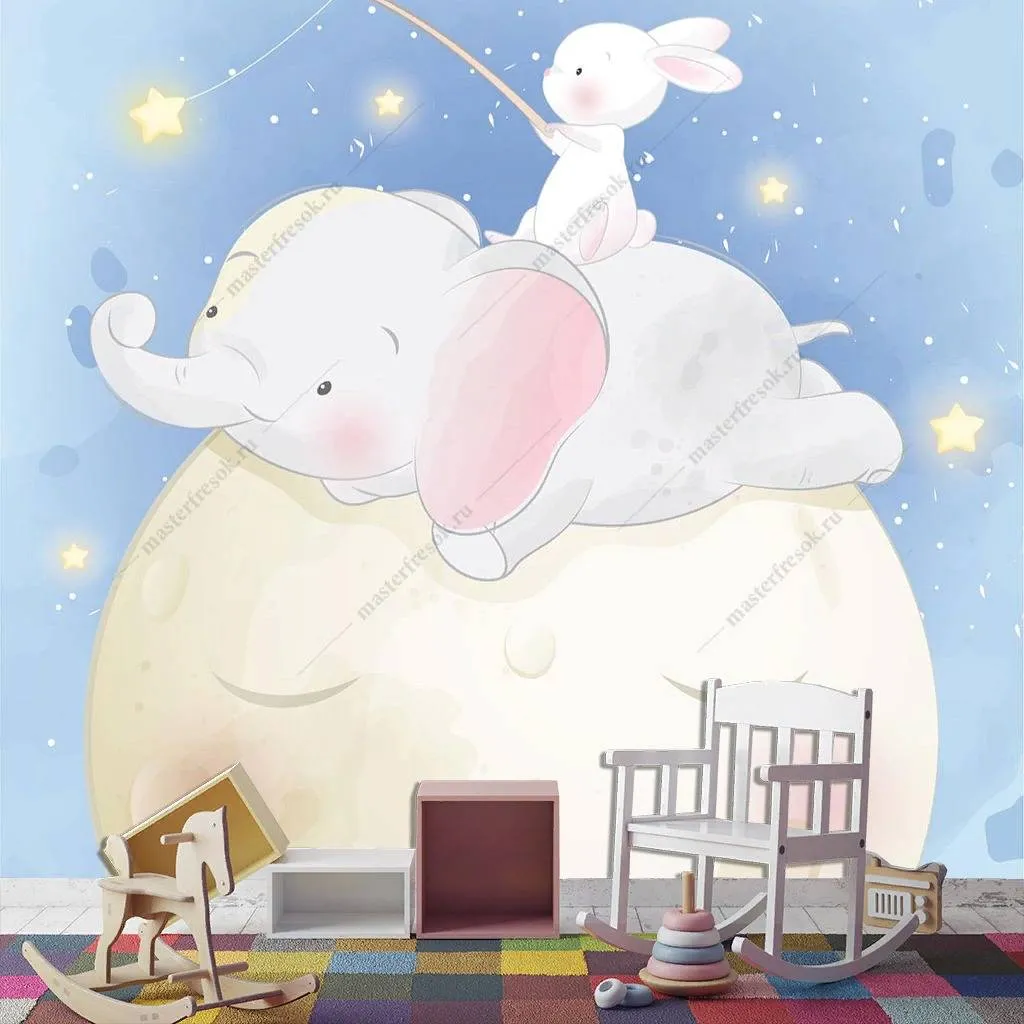 Фотообои Зверята на луне  12-1164