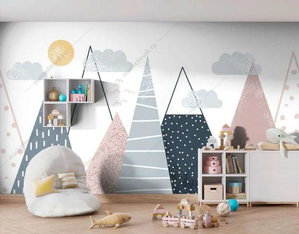 Фотообои в интерьере геометрические горы  12-1452 фото