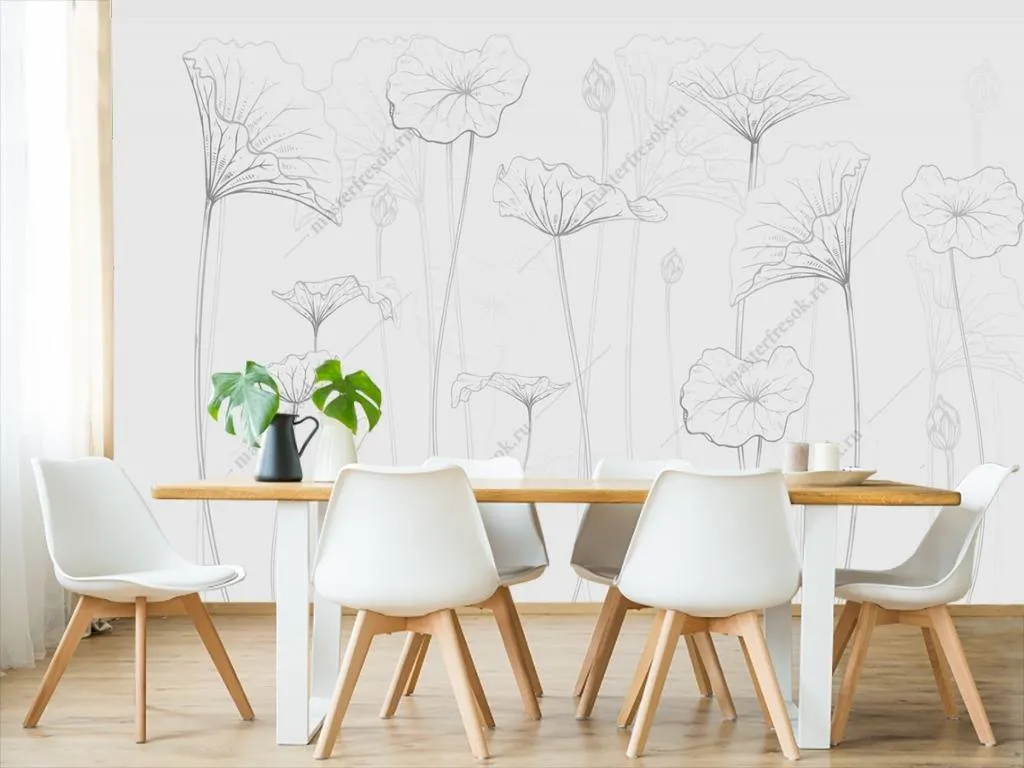 Фотообои в интерьере маки рисунок  10-716 фото
