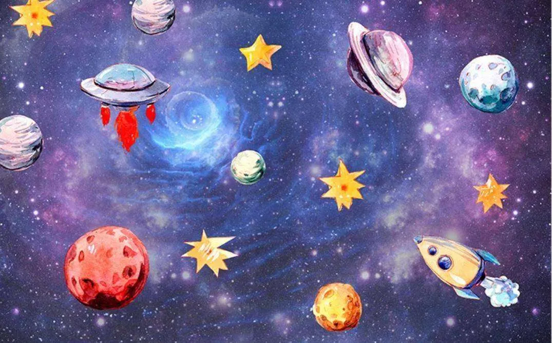 Фотообои в интерьере вселенная для детей  15-327 фото