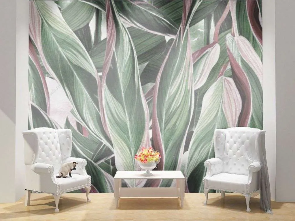 Фотообои в интерьере листья строманты  9-1665 фото