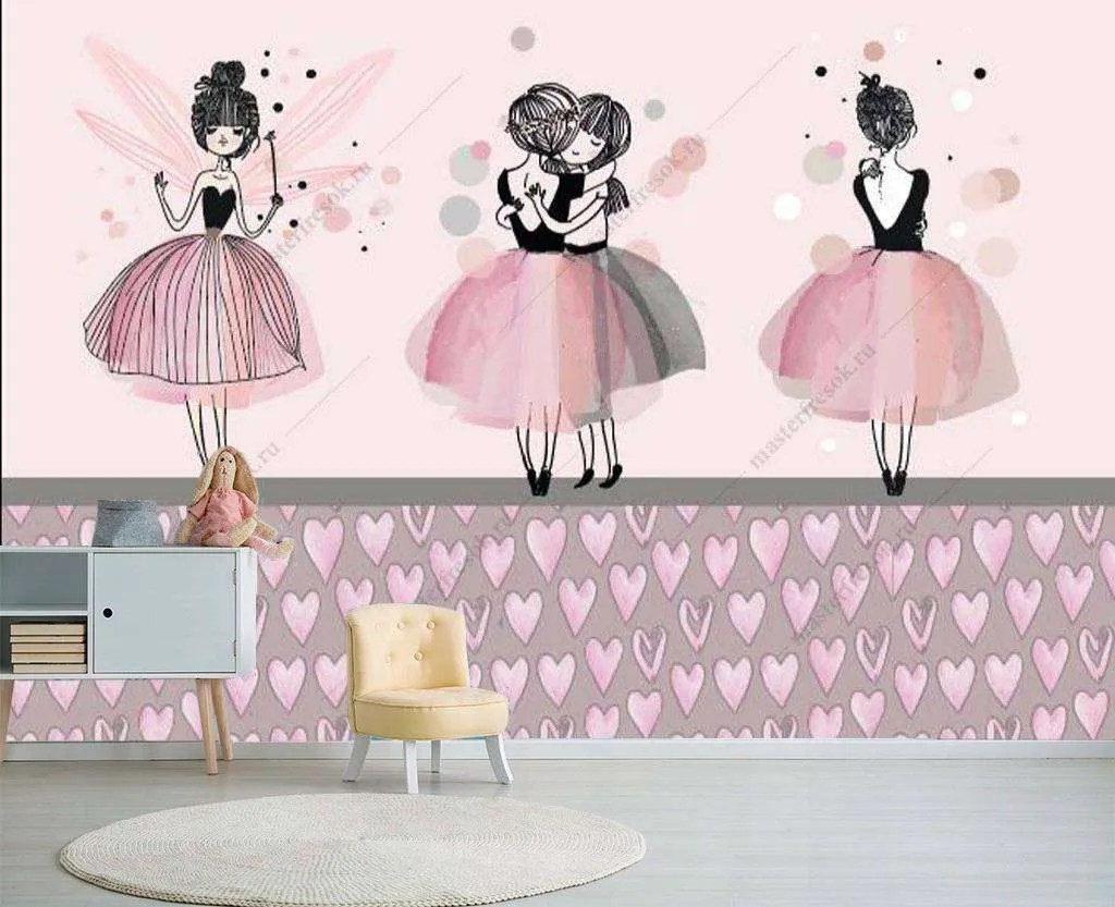 Фотообои в интерьере девочка-балерина  14-027 фото