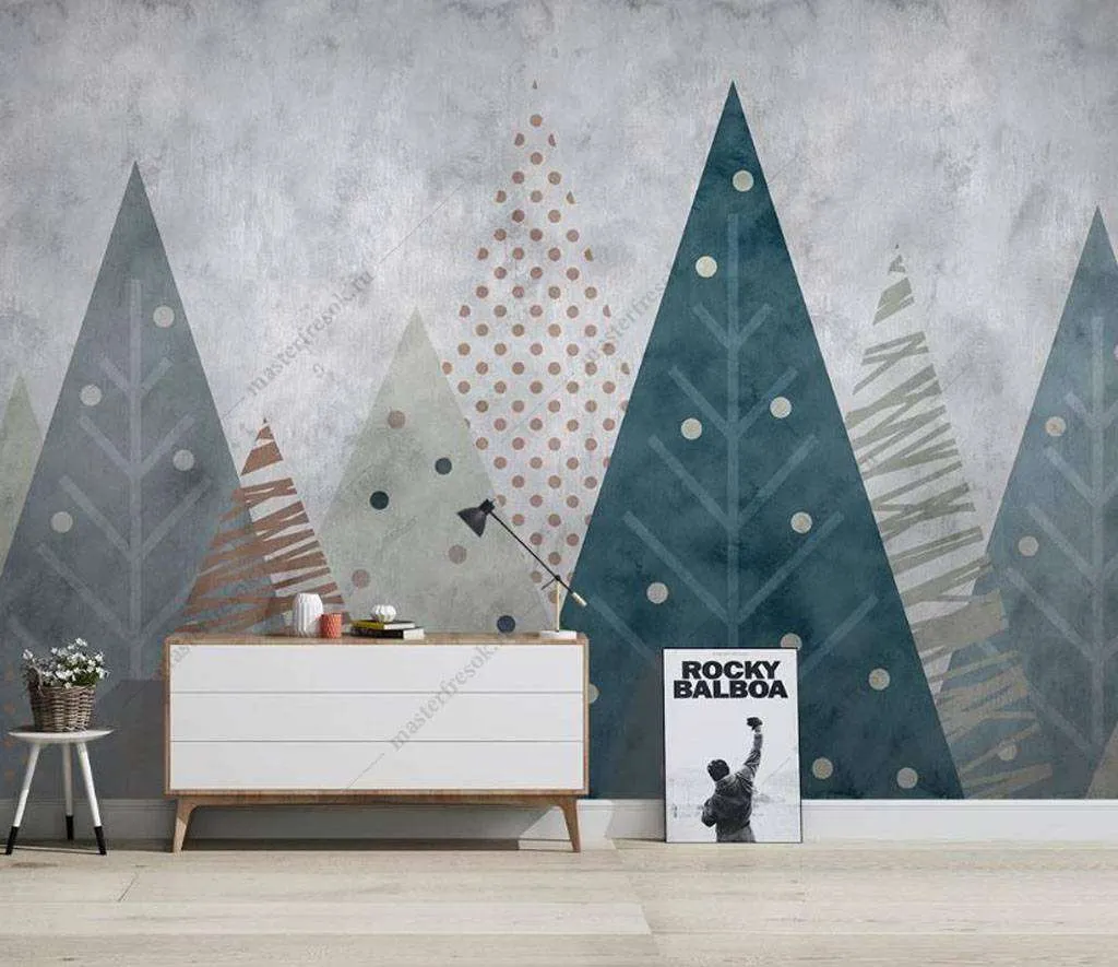 Фотообои в интерьере зимние пики  16-159 фото