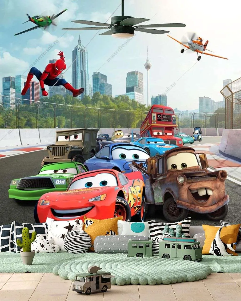 Фотообои в интерьере тачки из мультфильма  14-242 фото