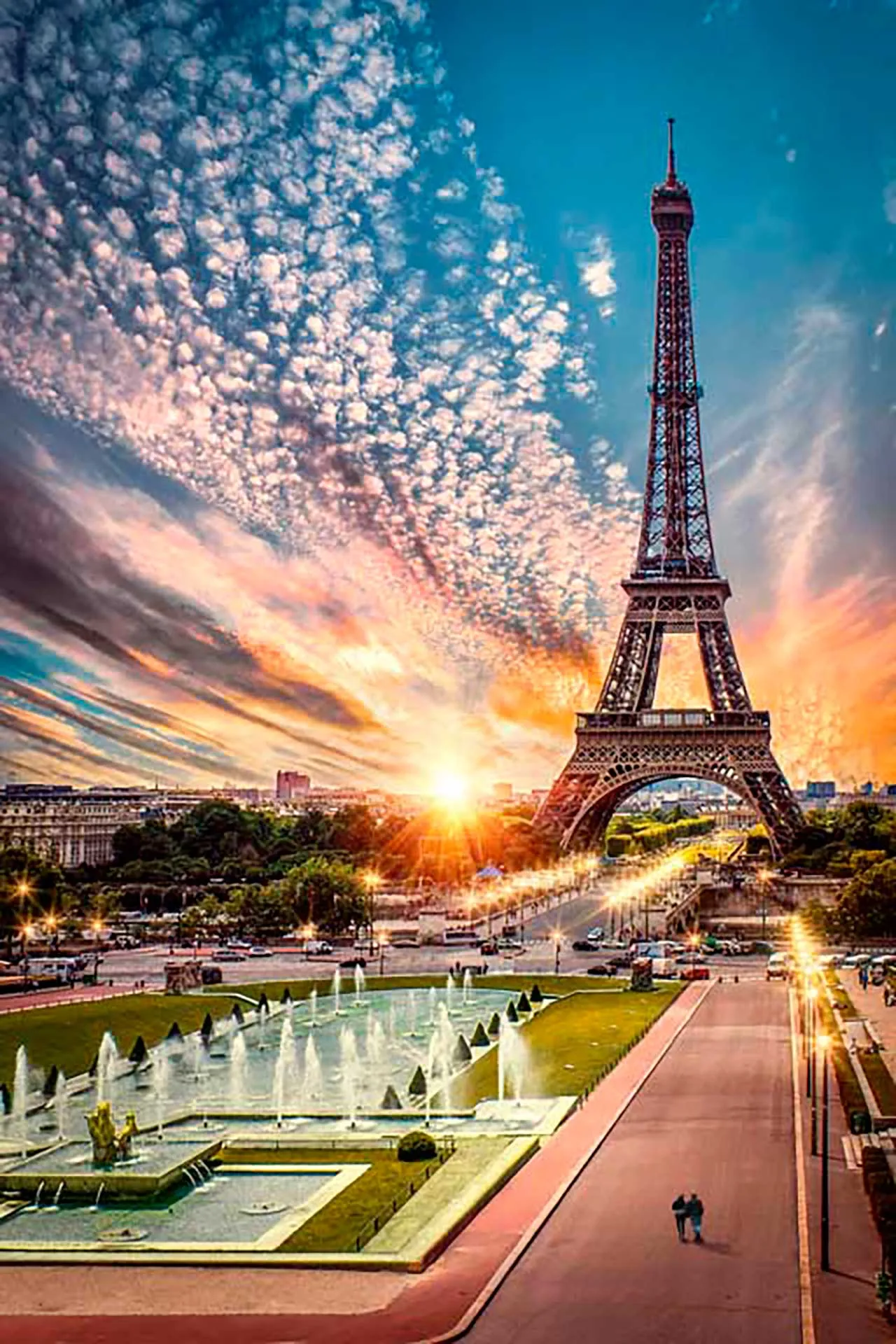 Фотообои в интерьере эйфелева башня и ночное небо  9-775 фото