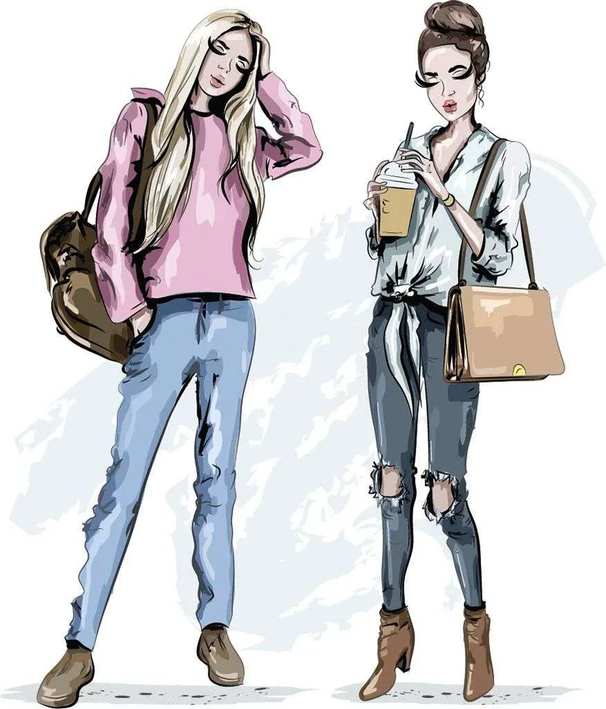 Фотообои в интерьере модные подружки  12-1381 фото