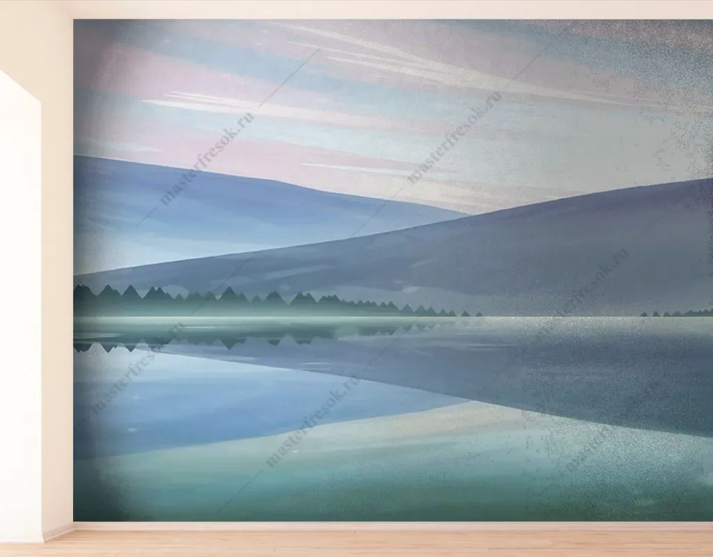 Фотообои в интерьере пейзаж минимализм  14-421 фото