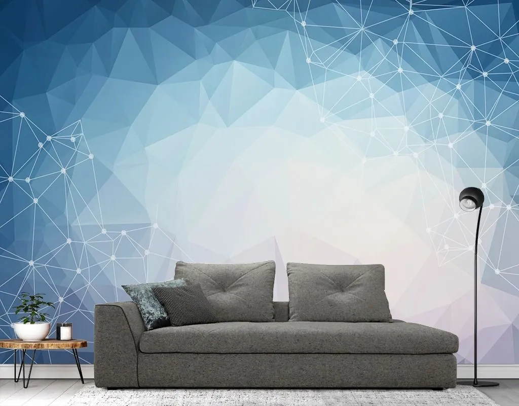 Фотообои в интерьере градиент бело-голубой  9-1949 фото