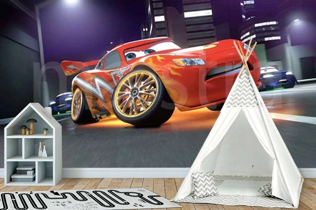 Фотообои Бесшовные обои на стену:  Молния маккуин. Артикул: 12-087  