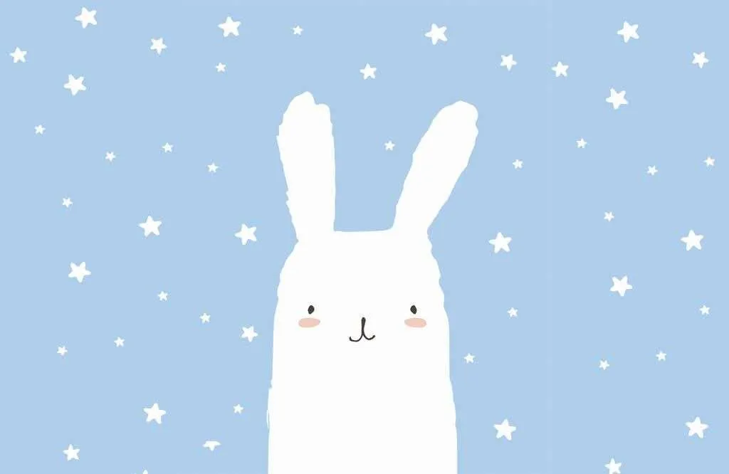 Фотообои в интерьере зайчик белый  12-882 фото