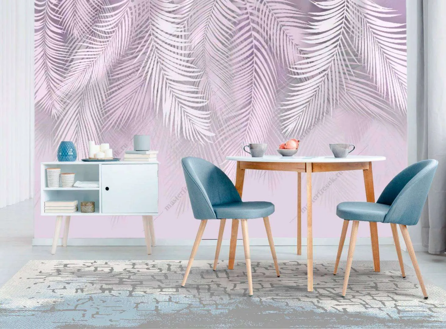 Фотообои в интерьере фоновые листья  10-768 фото