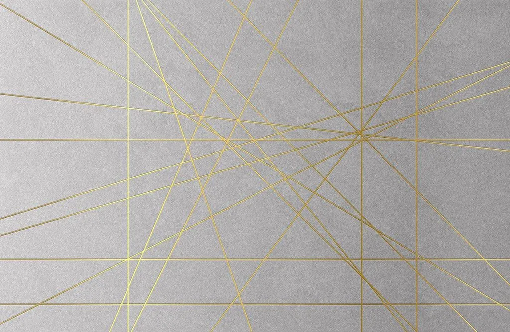 Фотообои в интерьере абстракция золотая паутина  9-1827 фото