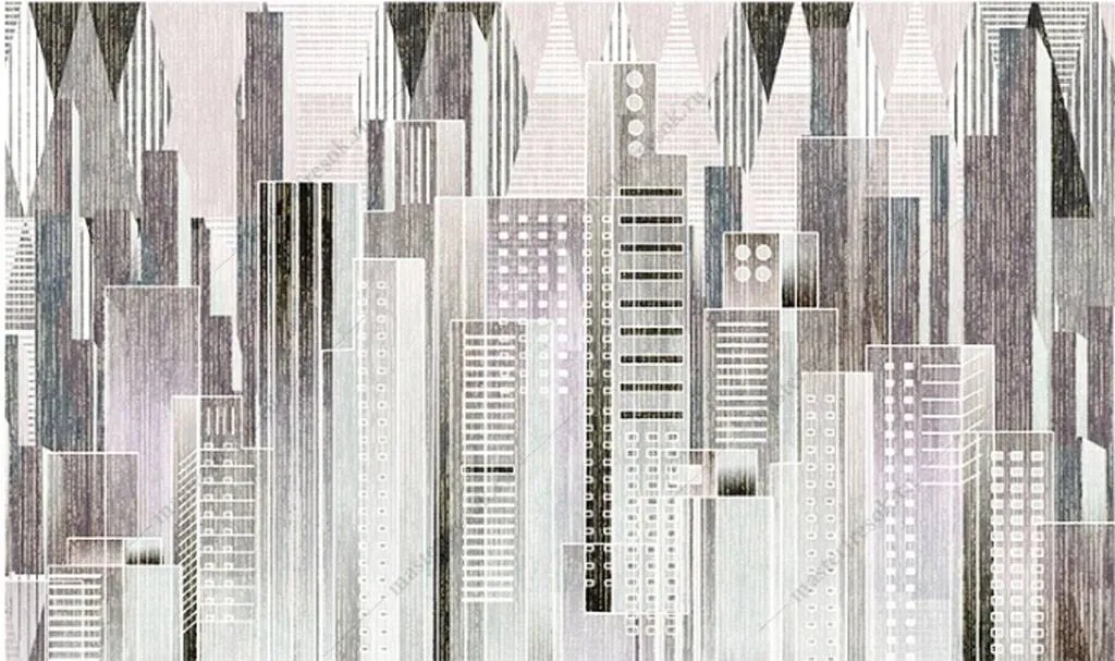 Фотообои в интерьере небоскребы города  15-844 фото