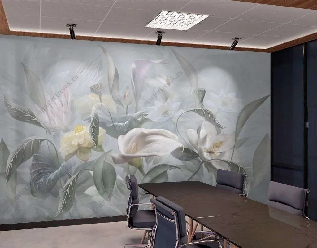 Фотообои в интерьере нежная магнолия  13-546 фото