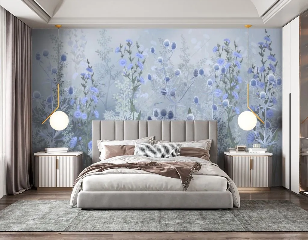 Фотообои Полевые цветы синие  13-615