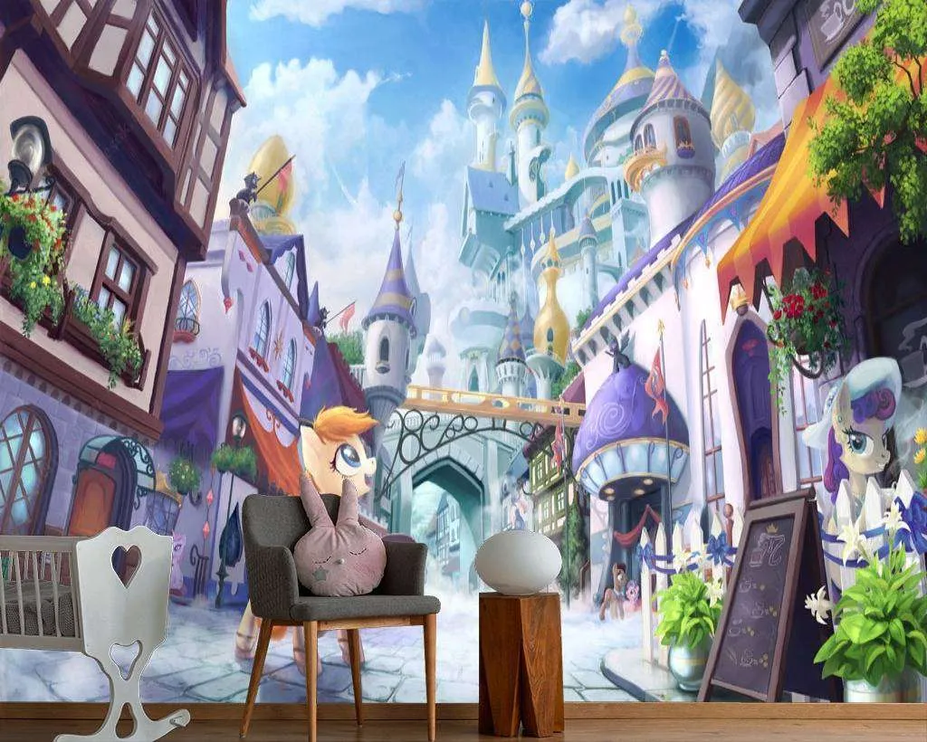 Фотообои в интерьере пони в городе  12-610 фото