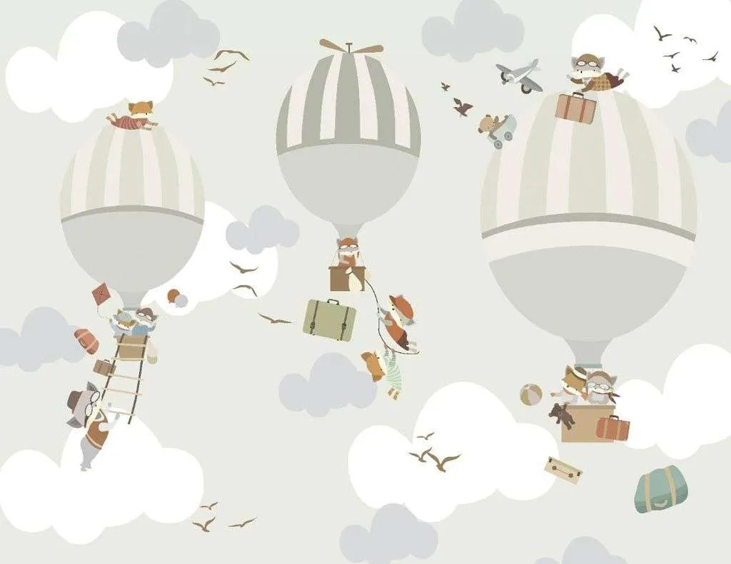 Фотообои в интерьере мультяшный воздушный шар  14-234 фото