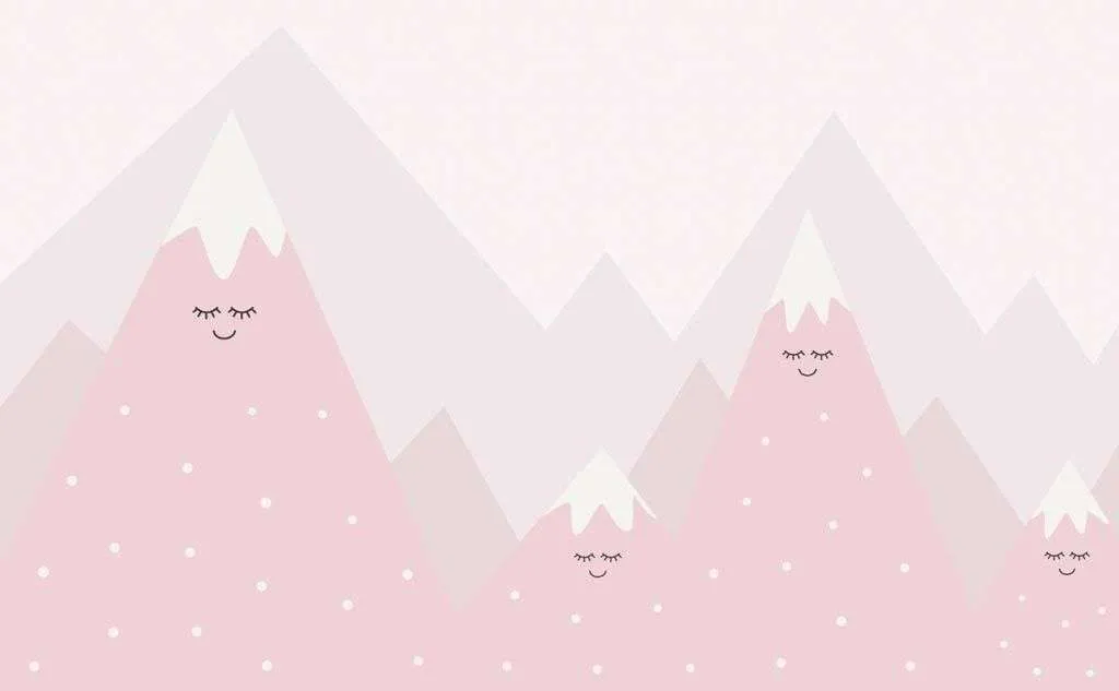 Фотообои в интерьере рзовые горы в детскую  14-349 фото