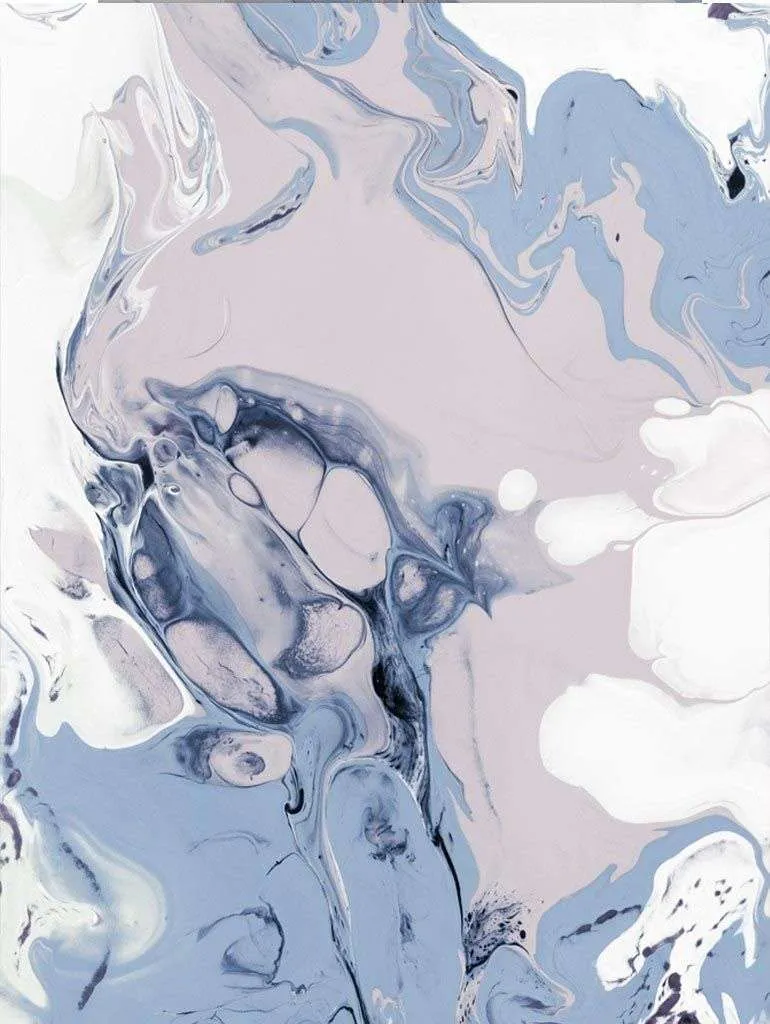 Фотообои в интерьере сине-белая абстрактная живопись  9-1661 фото