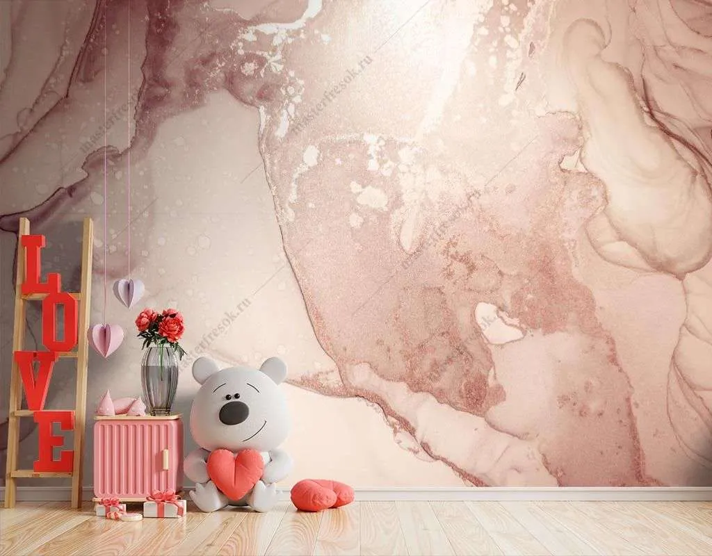 Фотообои в интерьере бежевые разводы фон  9-1556 фото