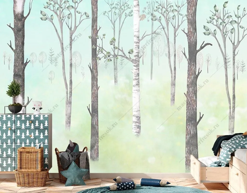 Фотообои в детскую русский лес   12-1594