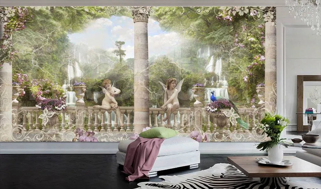 Фотообои в интерьере ангелы на террасе  7-225 фото