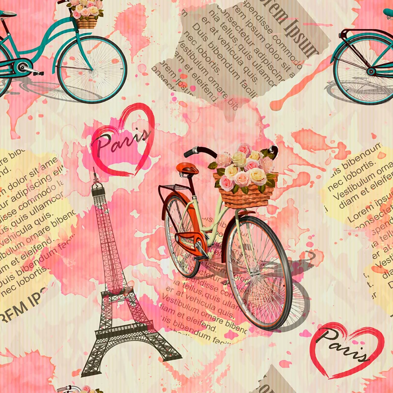 Фотообои в интерьере париж ретро газета  9-284 фото