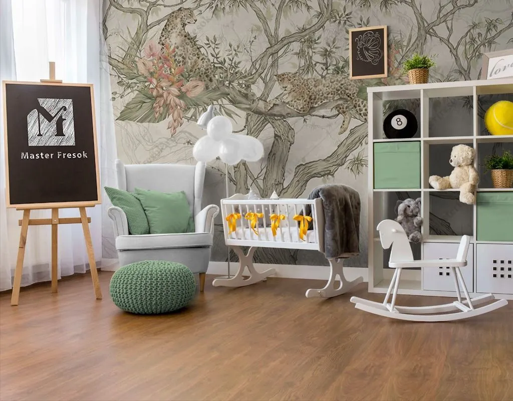 Фотообои Китайская живопись гепард  14-449