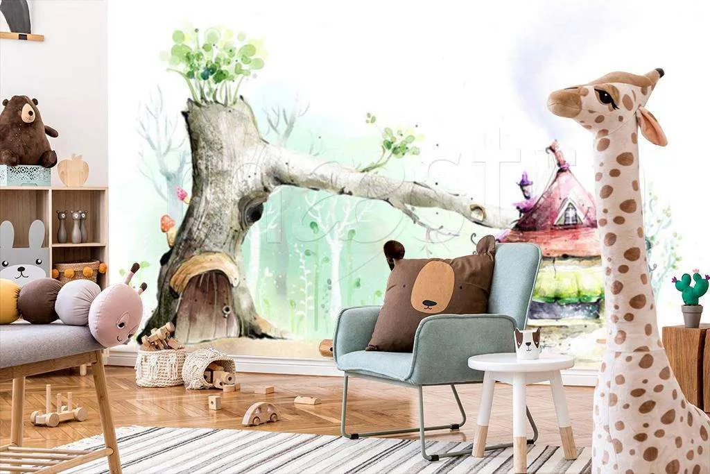 Фотообои в интерьере дом в дереве  12-310 фото