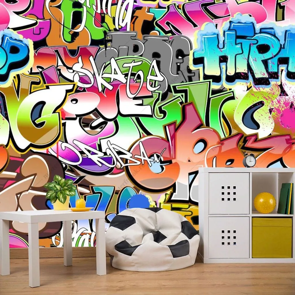 Фотообои в интерьере настенное граффити  12-1285 фото