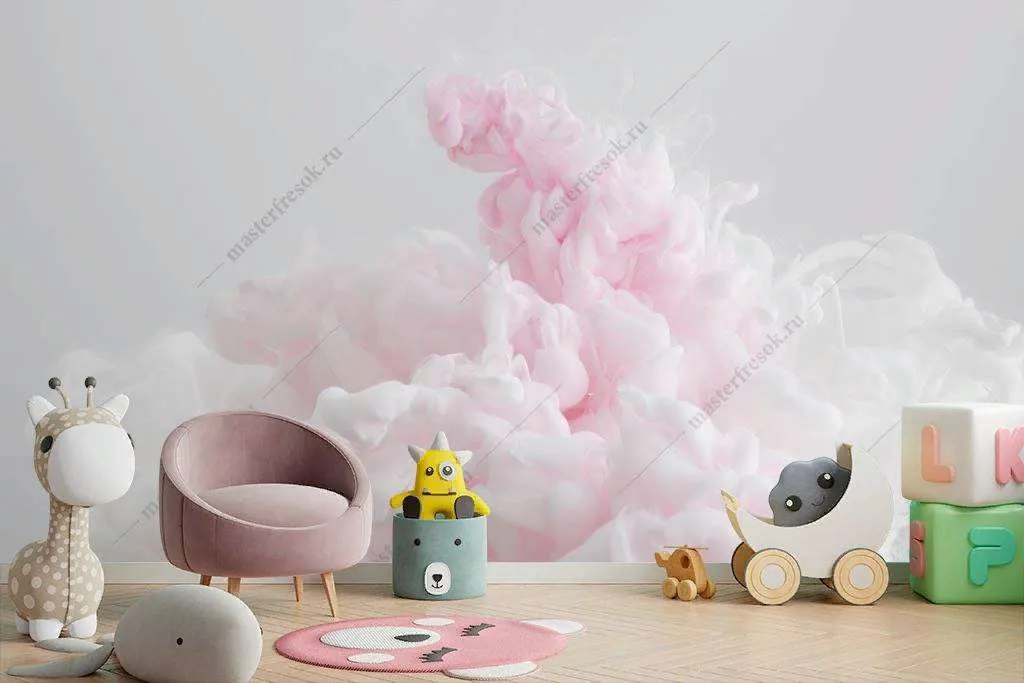 Фотообои в интерьере розовые краски  9-1149 фото