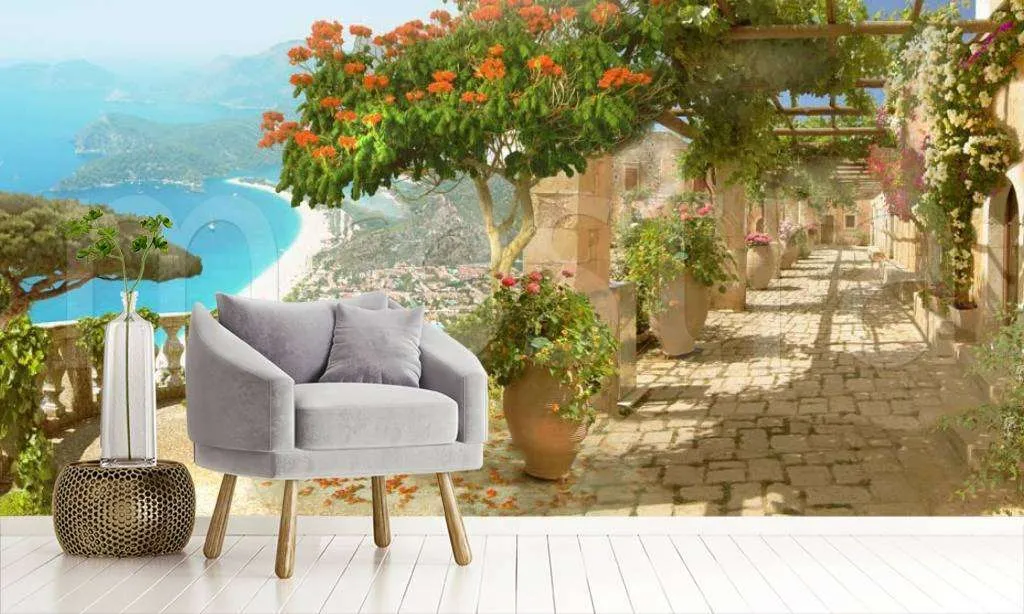 Фотообои в интерьере тенистая аллея  5-062 фото