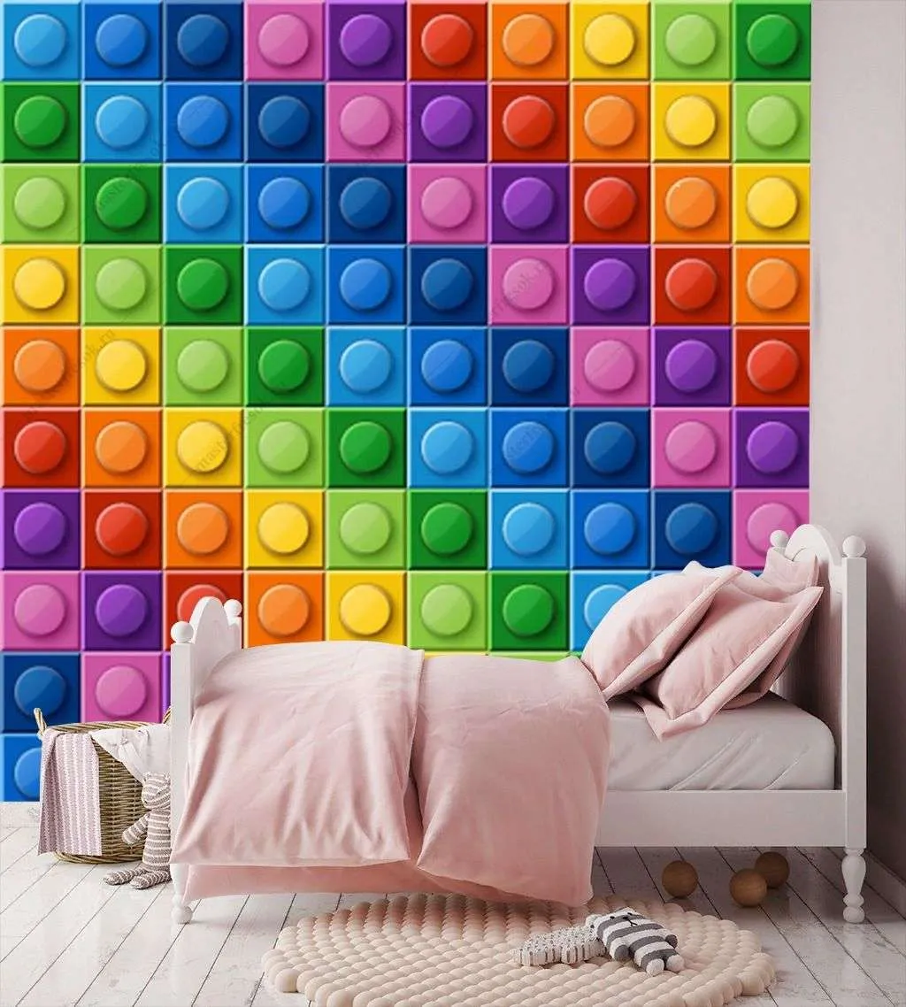 Фотообои в интерьере кубики лего  12-1353 фото