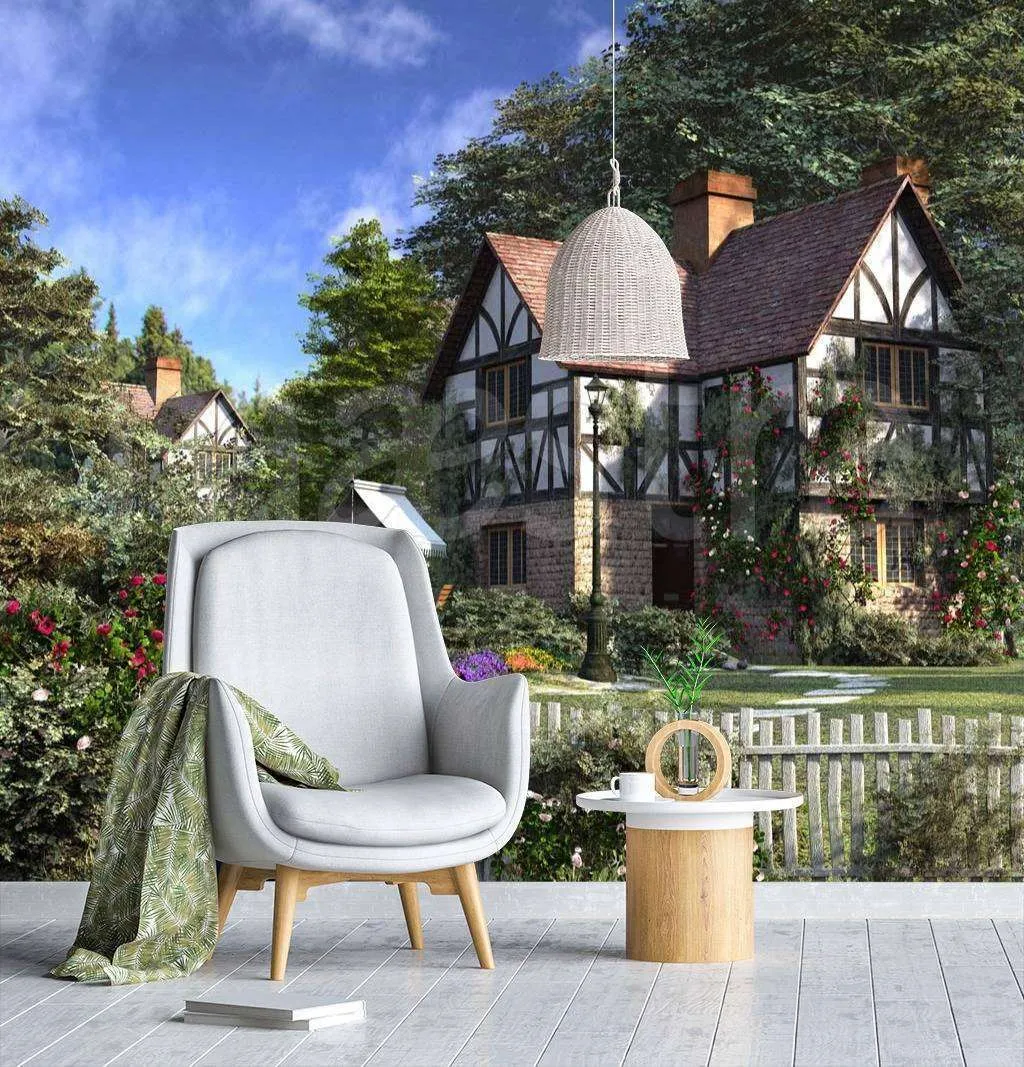 Фотообои Бесшовные обои на стену:  Дом в горах. Артикул: 8-138  