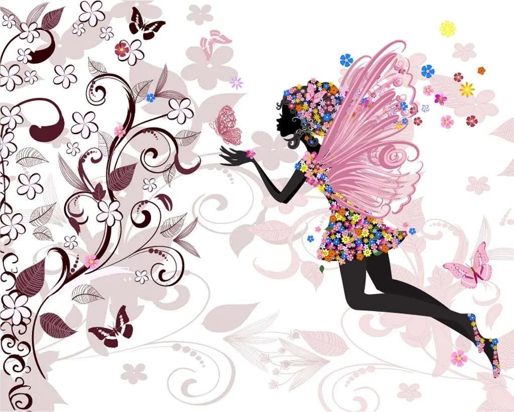 Фотообои в интерьере фея и цветы  12-1261 фото