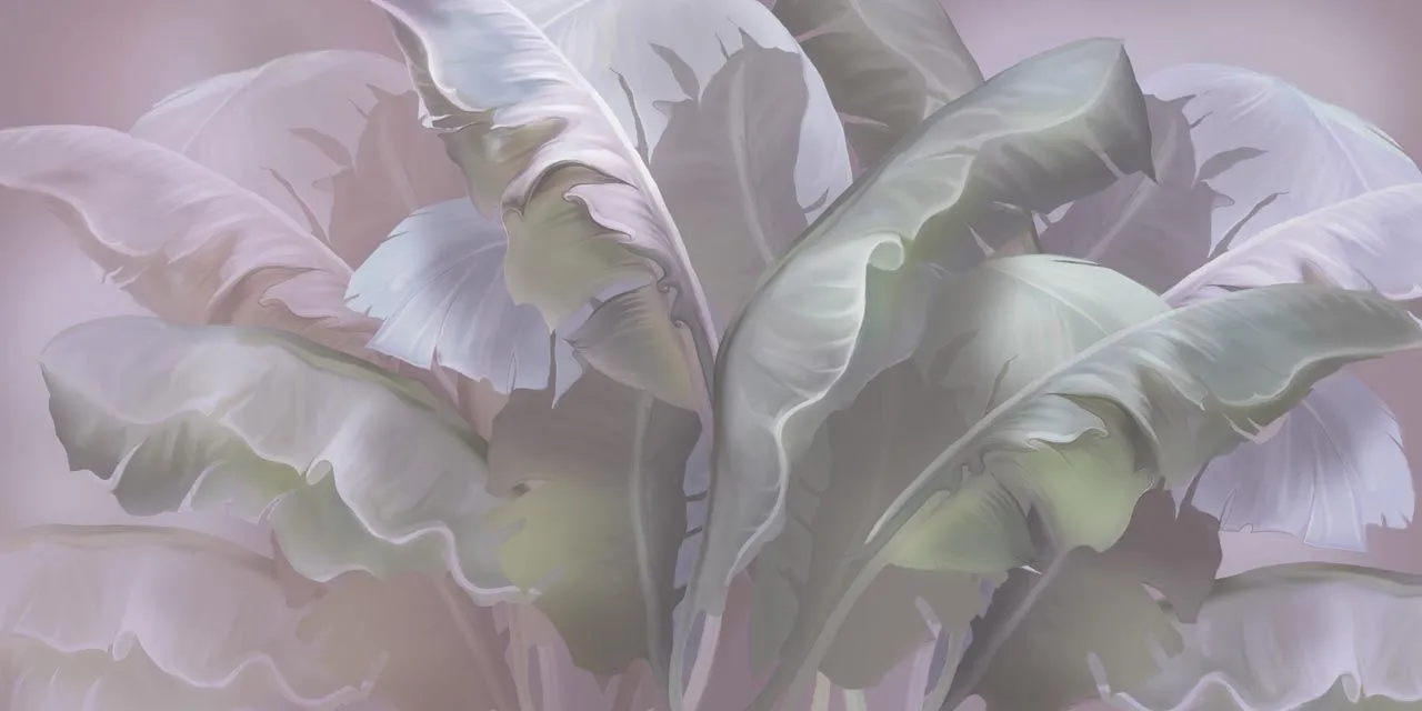 Фотообои в интерьере листья банана  13-456 фото