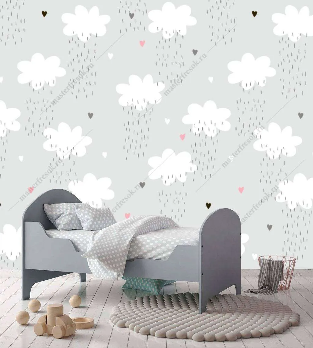 Фотообои в интерьере облака в небе  12-757 фото