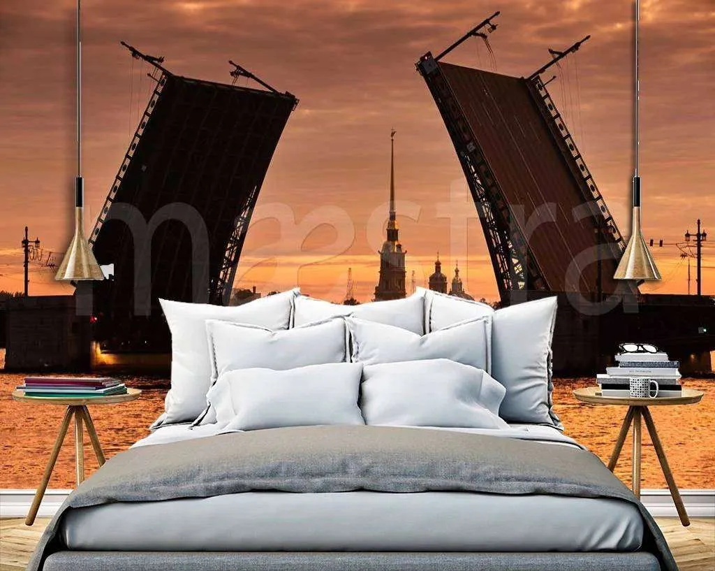 Фотообои в интерьере разводные мосты  9-647 фото