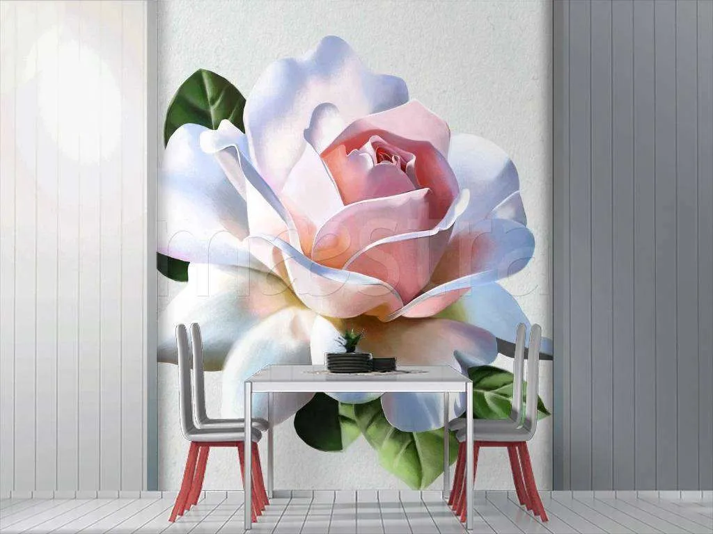 Фотообои Розовая художественная роза на светлом фоне  10-320