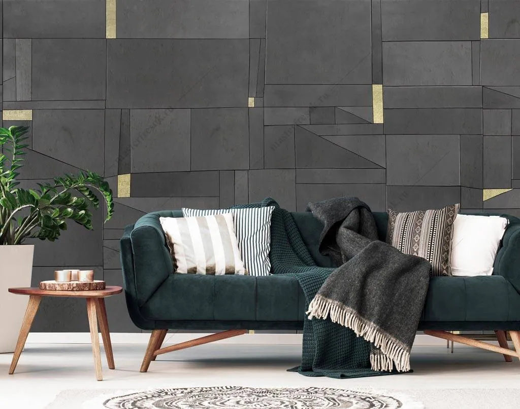 Фотообои Серый геометрический фон  9-1389